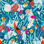 Silk Cotton Scarf - Abstract Oz Teal